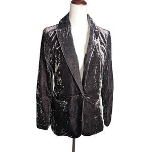 Anthropologie Ett:Twa Chocolate Brown Velvety Lined Blazer Size 4